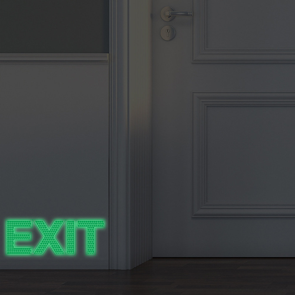 Emergency Exit Sign - Glow in Dark Exit Wall Sticker