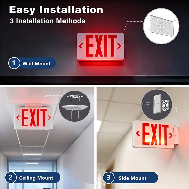 ABKQ-UL Listed LED Exit Light  - Emergency Exit Sign recension och pris