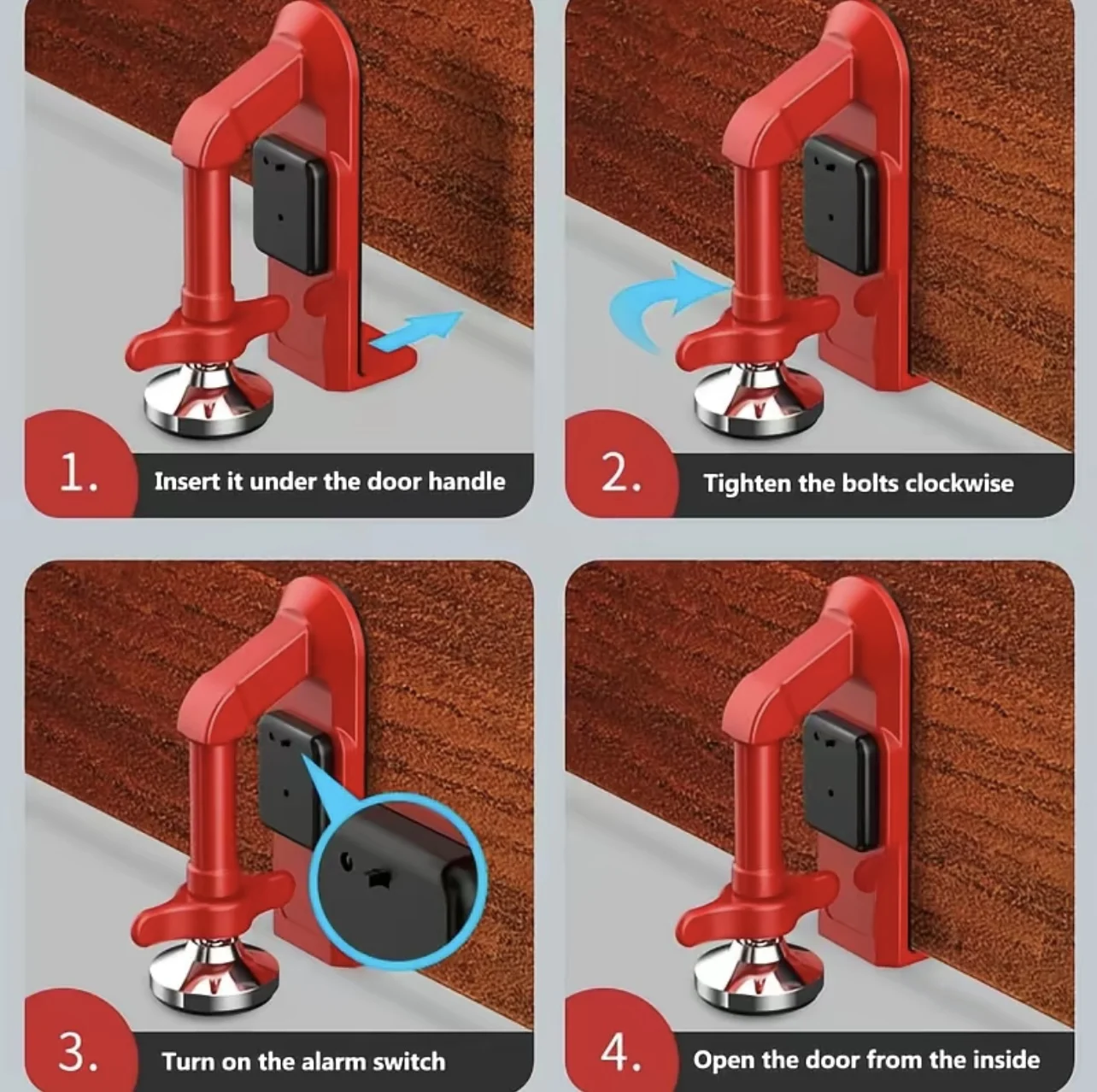 1pc Portable Alarm Door Stoppe - Door Stop Alarm recension och pris