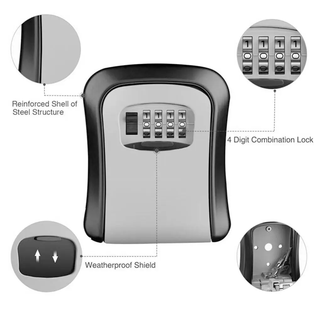 Wall Mount Key Lock Box 4 Digi - Lockbox Key Secure recension och pris